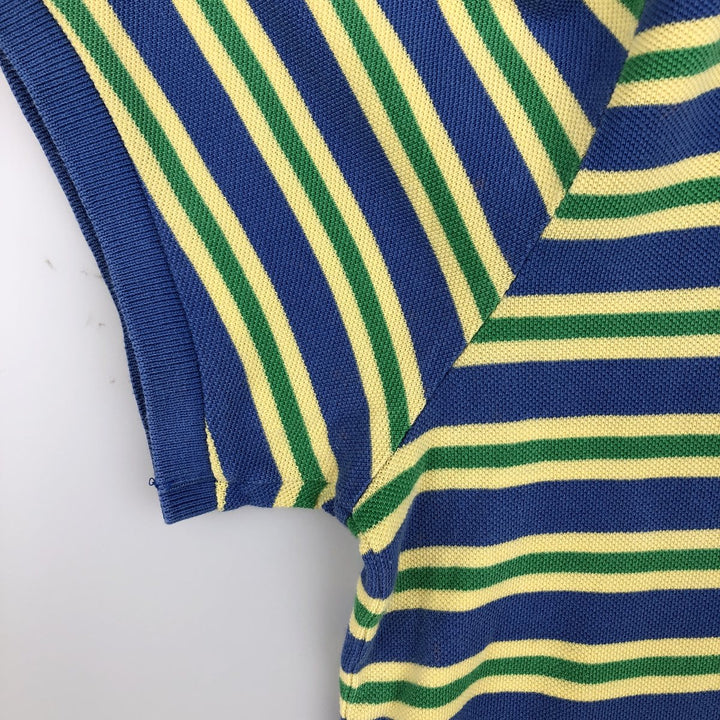 Ralph Lauren POLO by Ralph Lauren CUSTOM FIT short sleeve striped polo shirt men's XL size cotton blue type Vintage Second Hand