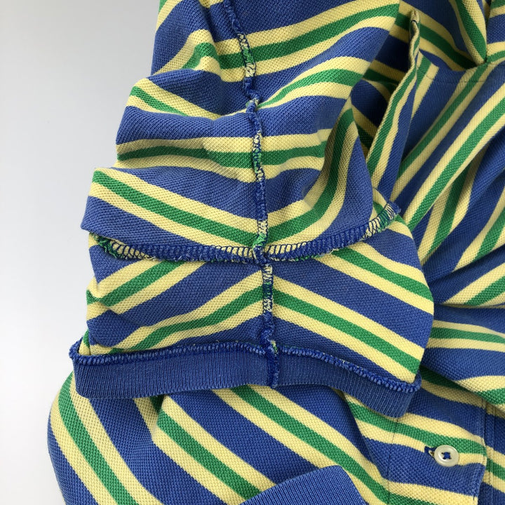 Ralph Lauren POLO by Ralph Lauren CUSTOM FIT short sleeve striped polo shirt men's XL size cotton blue type Vintage Second Hand