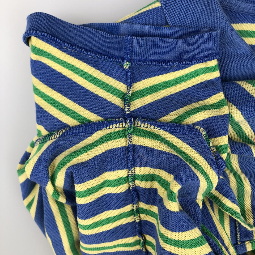 Ralph Lauren POLO by Ralph Lauren CUSTOM FIT short sleeve striped polo shirt men's XL size cotton blue type Vintage Second Hand