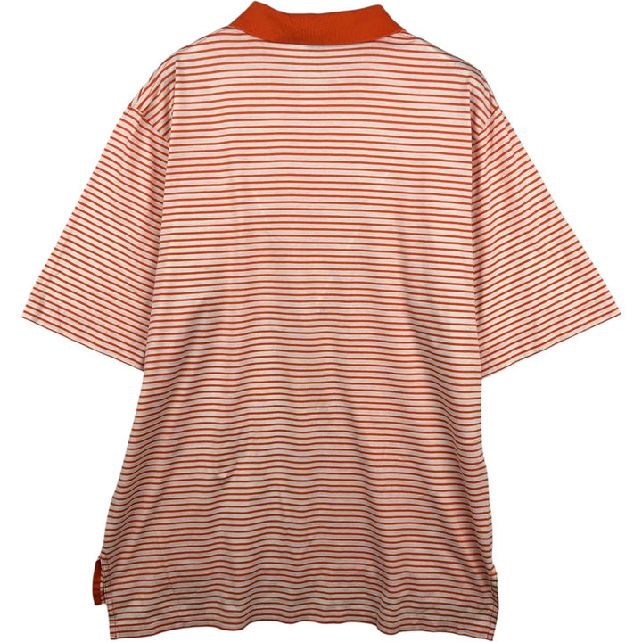 Ralph Lauren POLO GOLF Short Sleeve Striped Polo Shirt Men's Size L cotton orange type Vintage Second Hand