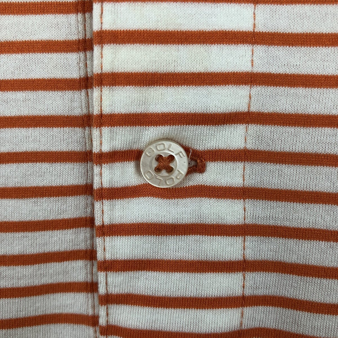 Ralph Lauren POLO GOLF Short Sleeve Striped Polo Shirt Men's Size L cotton orange type Vintage Second Hand