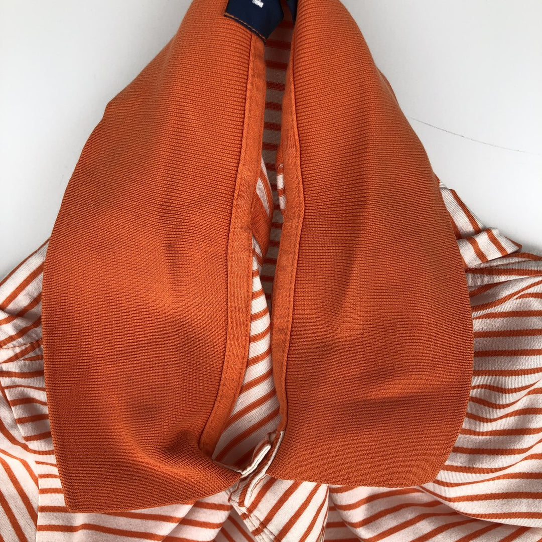 Ralph Lauren POLO GOLF Short Sleeve Striped Polo Shirt Men's Size L cotton orange type Vintage Second Hand