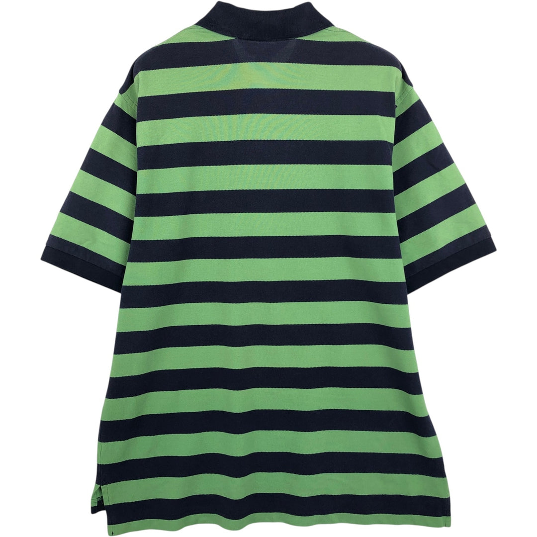 Brooks Brothers ESTABLISHED 1818 Short-Sleeve Striped Polo Shirt, Men's Size L (approx.) cotton green type Vintage Second Hand