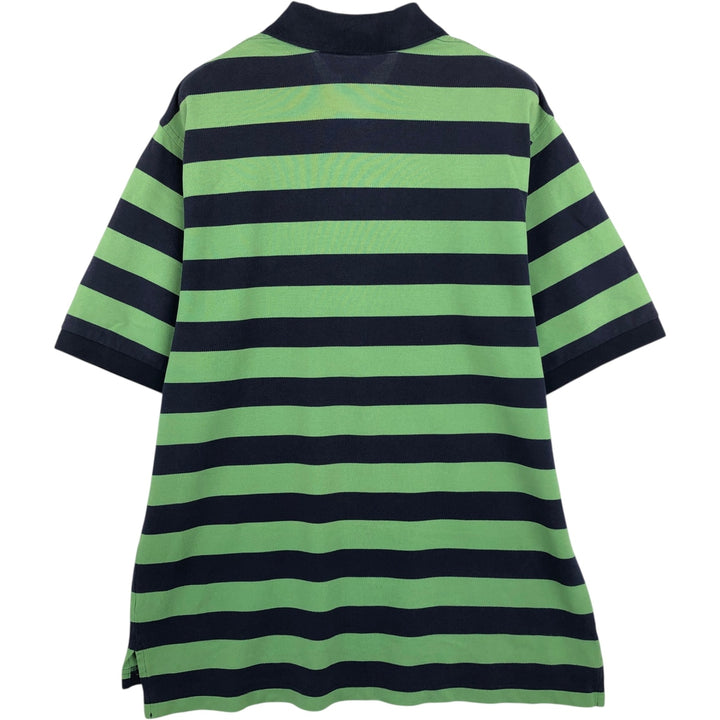 Brooks Brothers ESTABLISHED 1818 Short-Sleeve Striped Polo Shirt, Men's Size L (approx.) cotton green type Vintage Second Hand