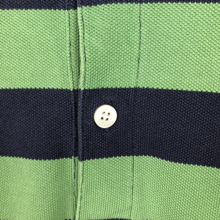Brooks Brothers ESTABLISHED 1818 Short-Sleeve Striped Polo Shirt, Men's Size L (approx.) cotton green type Vintage Second Hand