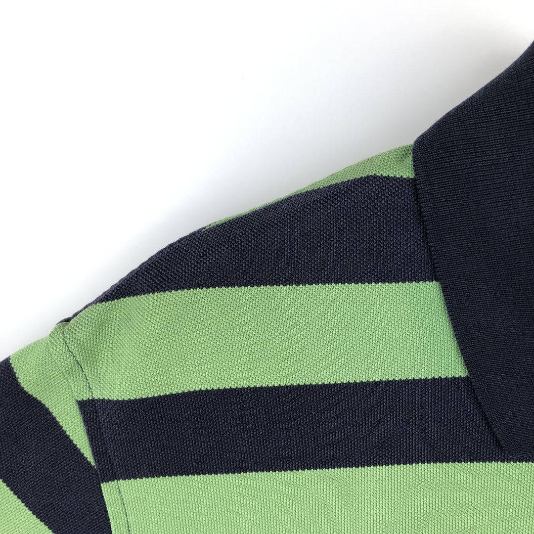 Brooks Brothers ESTABLISHED 1818 Short-Sleeve Striped Polo Shirt, Men's Size L (approx.) cotton green type Vintage Second Hand