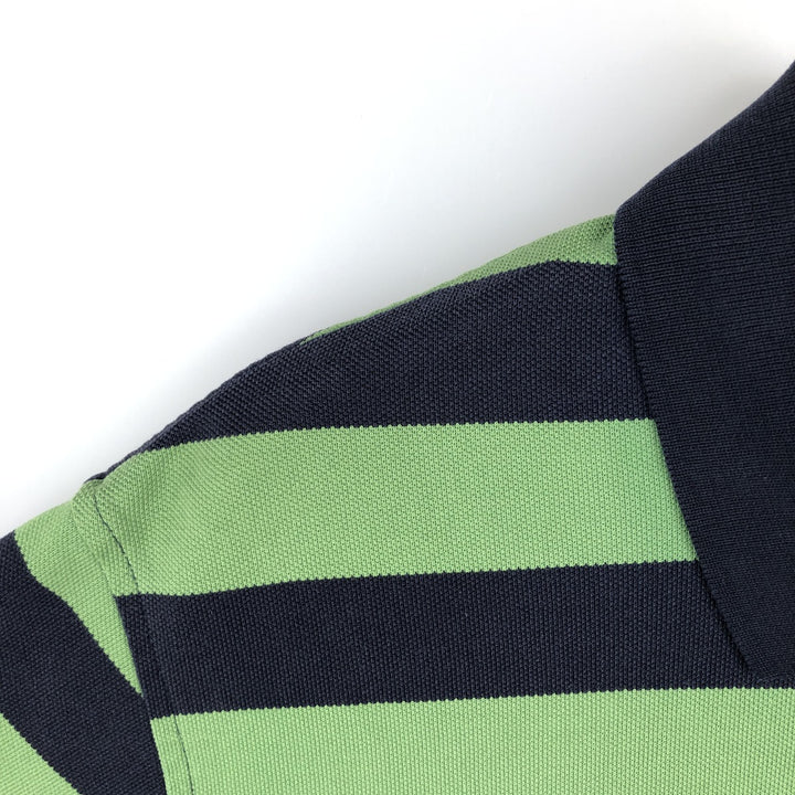 Brooks Brothers ESTABLISHED 1818 Short-Sleeve Striped Polo Shirt, Men's Size L (approx.) cotton green type Vintage Second Hand