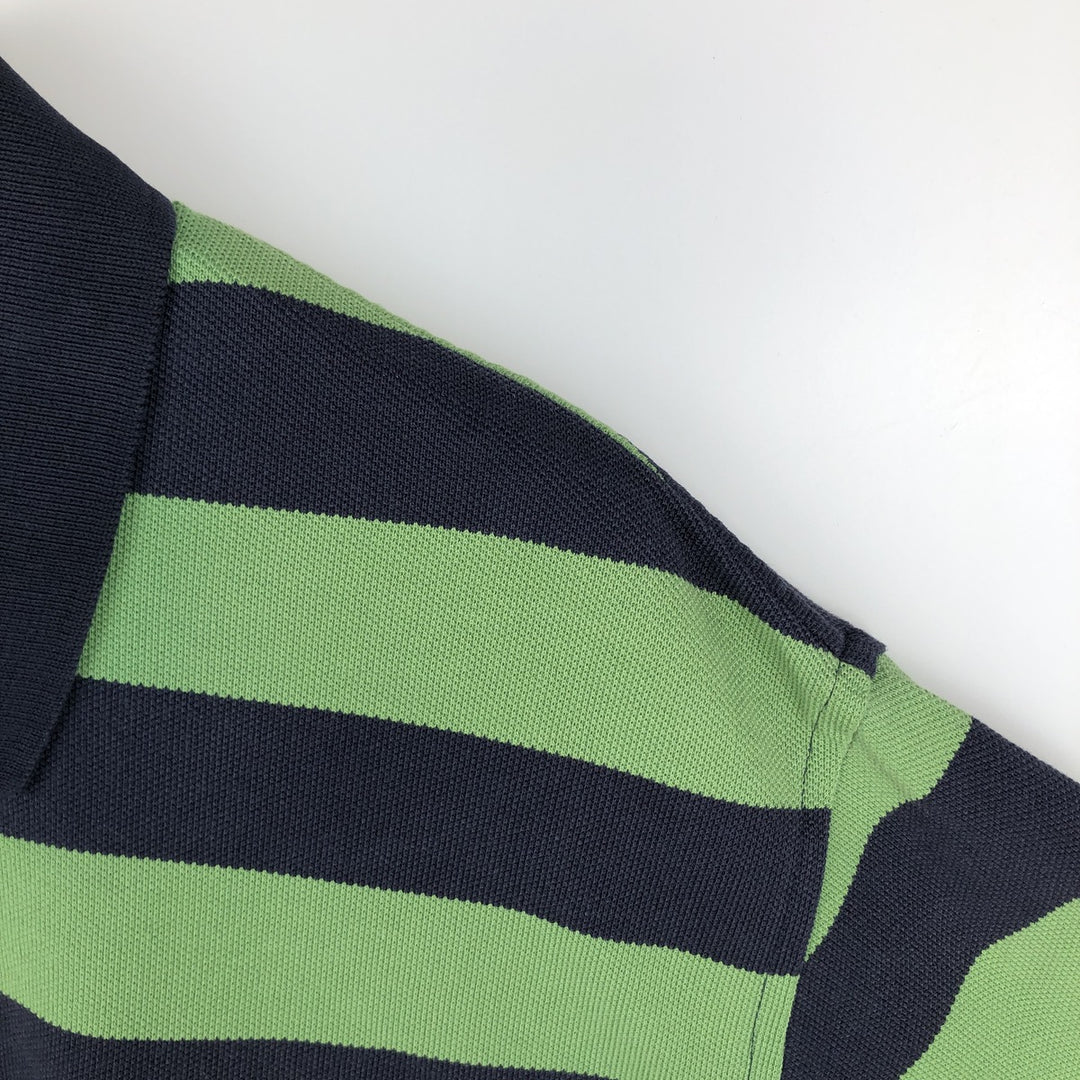 Brooks Brothers ESTABLISHED 1818 Short-Sleeve Striped Polo Shirt, Men's Size L (approx.) cotton green type Vintage Second Hand