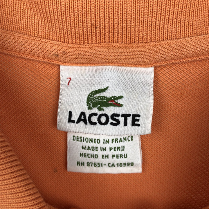 Lacoste LACOSTE French design short sleeve polo shirt No. 7 Men's XXL equivalent cotton orange type Vintage Second Hand