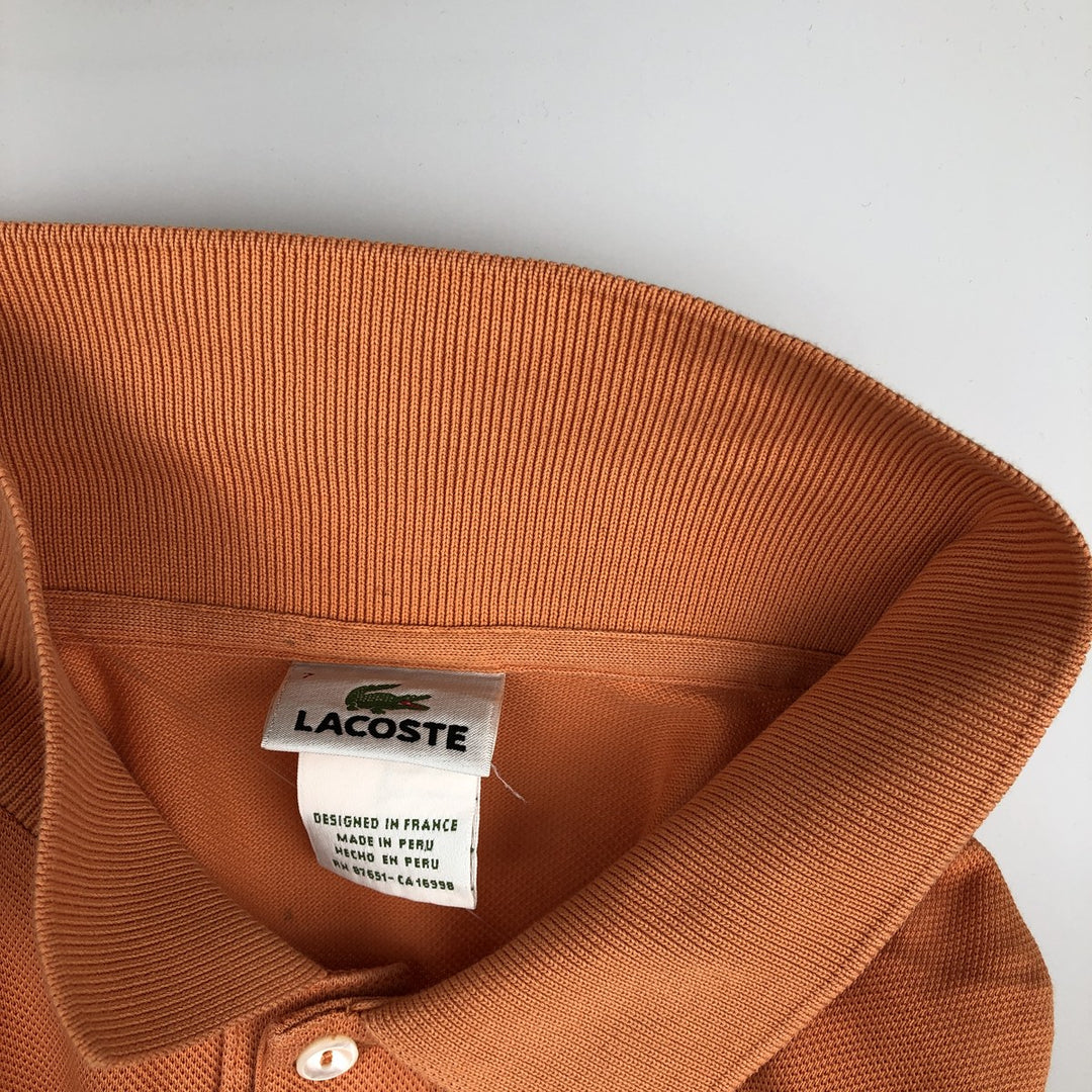Lacoste LACOSTE French design short sleeve polo shirt No. 7 Men's XXL equivalent cotton orange type Vintage Second Hand