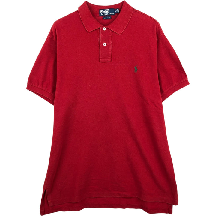 Ralph Lauren POLO by Ralph Lauren CUSTOM FIT short sleeve polo shirt, men's size L cotton red type Vintage Second Hand