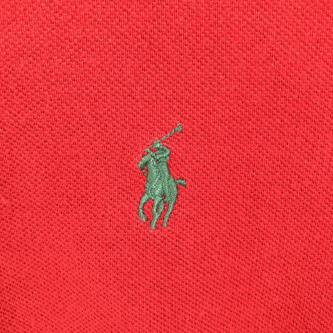Ralph Lauren POLO by Ralph Lauren CUSTOM FIT short sleeve polo shirt, men's size L cotton red type Vintage Second Hand