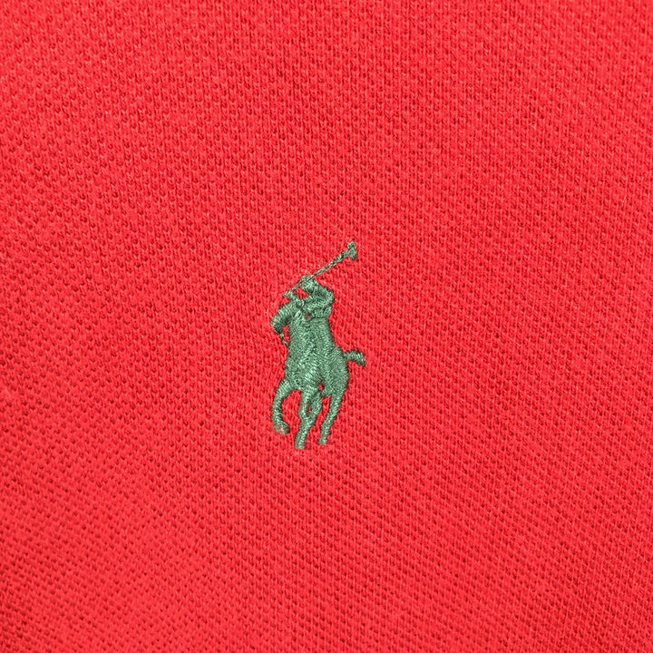 Ralph Lauren POLO by Ralph Lauren CUSTOM FIT short sleeve polo shirt, men's size L cotton red type Vintage Second Hand