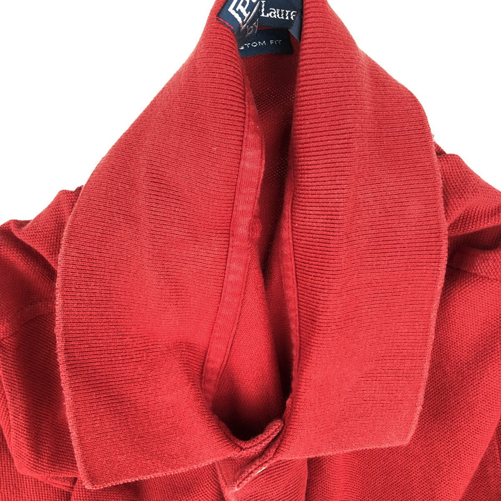 Ralph Lauren POLO by Ralph Lauren CUSTOM FIT short sleeve polo shirt, men's size L cotton red type Vintage Second Hand