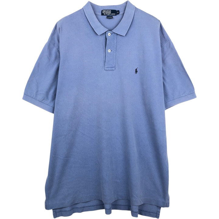 Ralph Lauren POLO by Ralph Lauren short sleeve polo shirt, men's XL size cotton Blue type light blue Vintage Second Hand