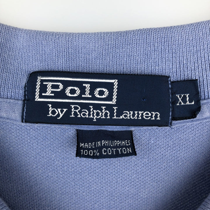 Ralph Lauren POLO by Ralph Lauren short sleeve polo shirt, men's XL size cotton Blue type light blue Vintage Second Hand