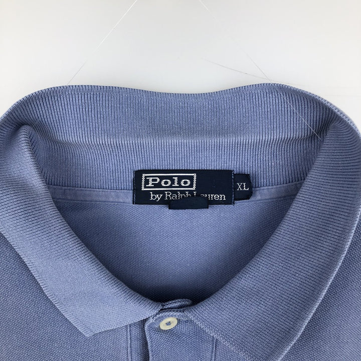 Ralph Lauren POLO by Ralph Lauren short sleeve polo shirt, men's XL size cotton Blue type light blue Vintage Second Hand