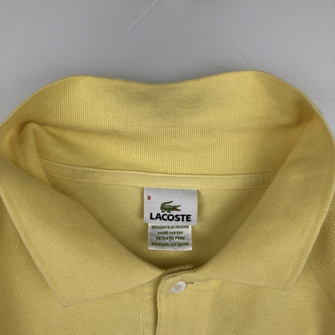 Lacoste LACOSTE French design short sleeve polo shirt size 8, men's XXL equivalent cotton yellow type Vintage Second Hand