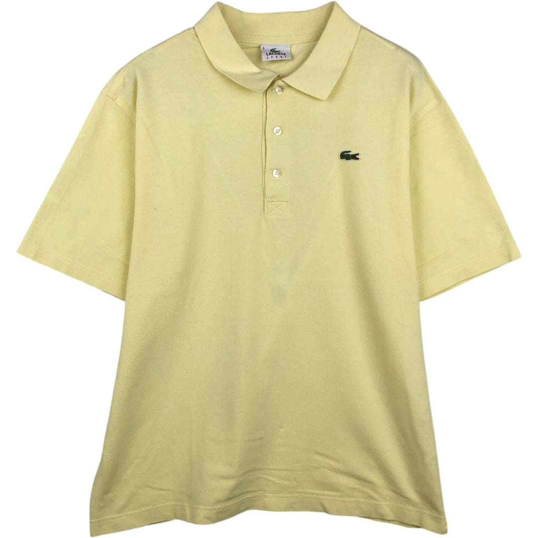 Lacoste Sport Short-Sleeve Polo Shirt, Size 6 (Men's XL equivalent) cotton yellow type Vintage Second Hand