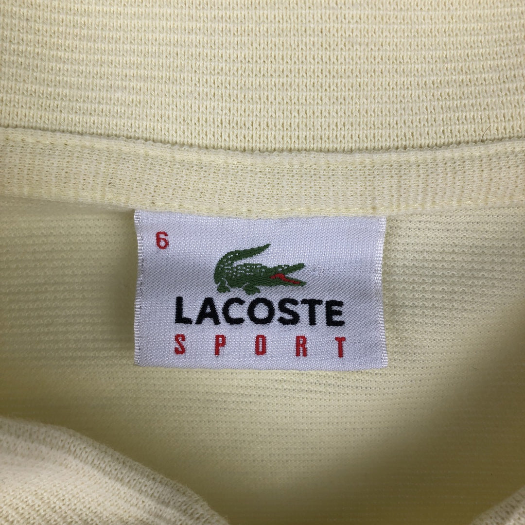 Lacoste Sport Short-Sleeve Polo Shirt, Size 6 (Men's XL equivalent) cotton yellow type Vintage Second Hand