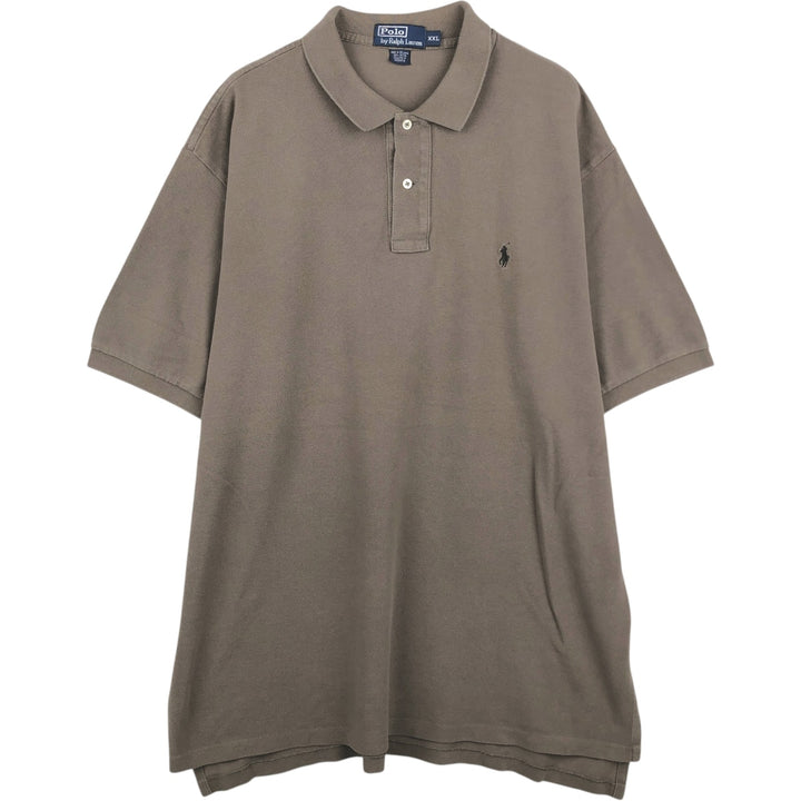 Ralph Lauren POLO by Ralph Lauren short sleeve polo shirt, men's size XXL cotton Khaki type Vintage Second Hand