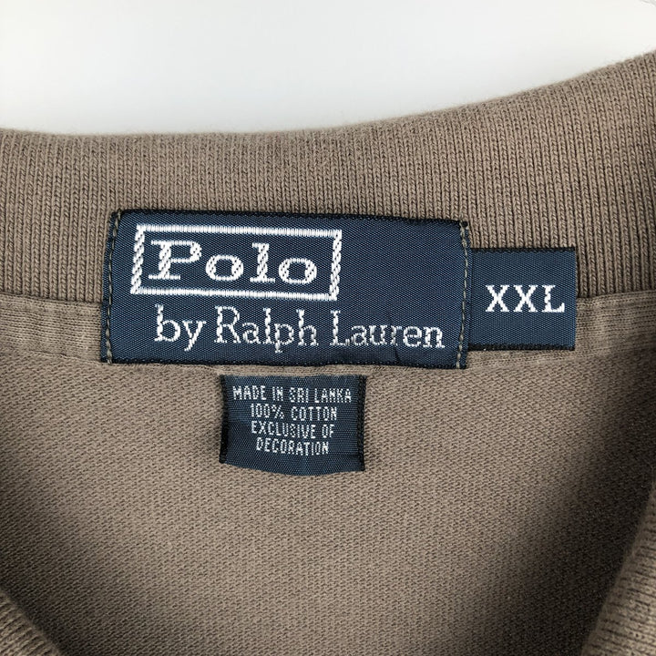 Ralph Lauren POLO by Ralph Lauren short sleeve polo shirt, men's size XXL cotton Khaki type Vintage Second Hand