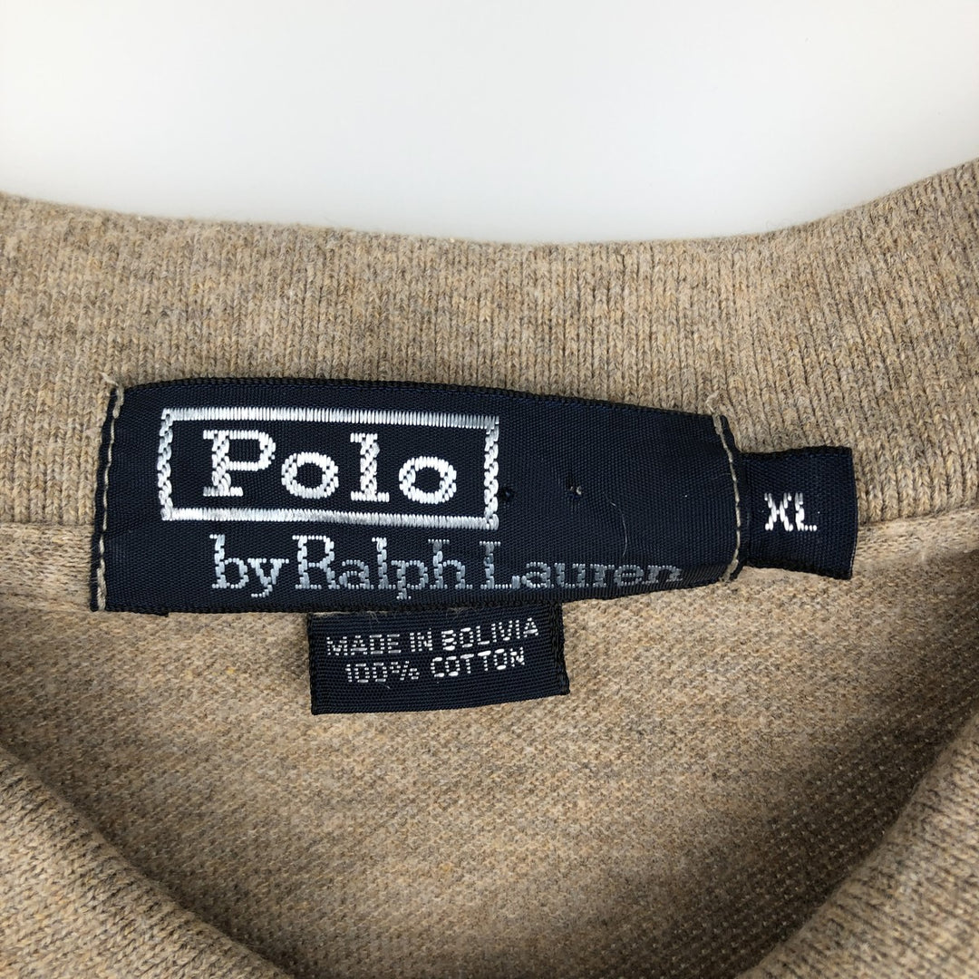 Ralph Lauren POLO by Ralph Lauren short sleeve polo shirt, men's XL size cotton Beige type Vintage Second Hand