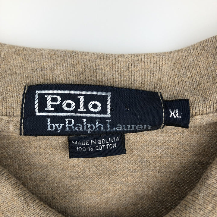 Ralph Lauren POLO by Ralph Lauren short sleeve polo shirt, men's XL size cotton Beige type Vintage Second Hand