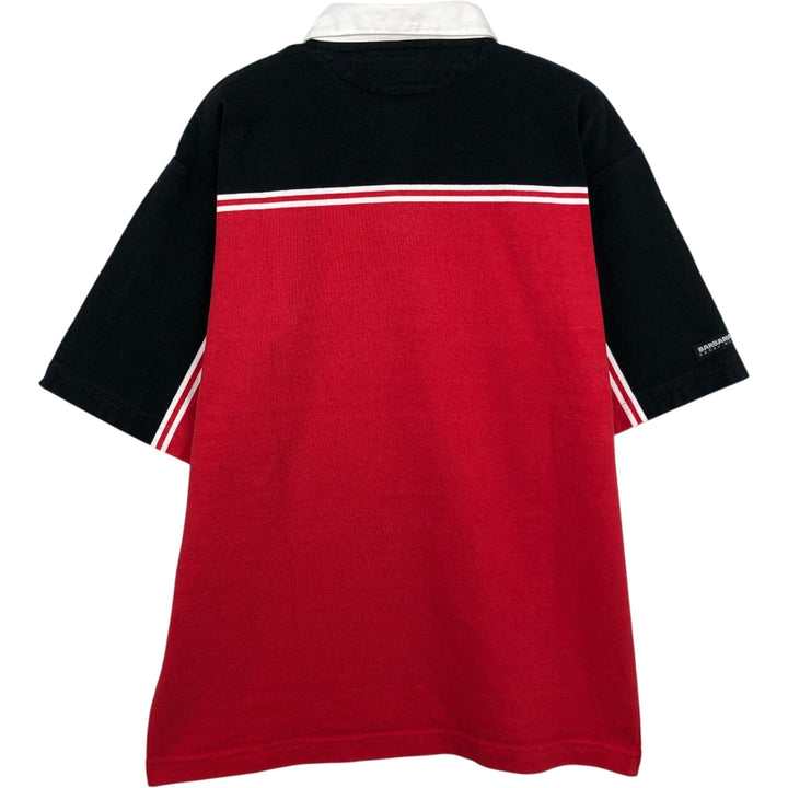 90s-00'S Barbarian Rugby Wear Short-Sleeve Rugby Shirt, Made in Canada, Men's Size L (Equivalent), Vintage cotton red type Vintage Second Hand