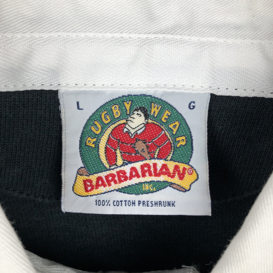 90s-00'S Barbarian Rugby Wear Short-Sleeve Rugby Shirt, Made in Canada, Men's Size L (Equivalent), Vintage cotton red type Vintage Second Hand