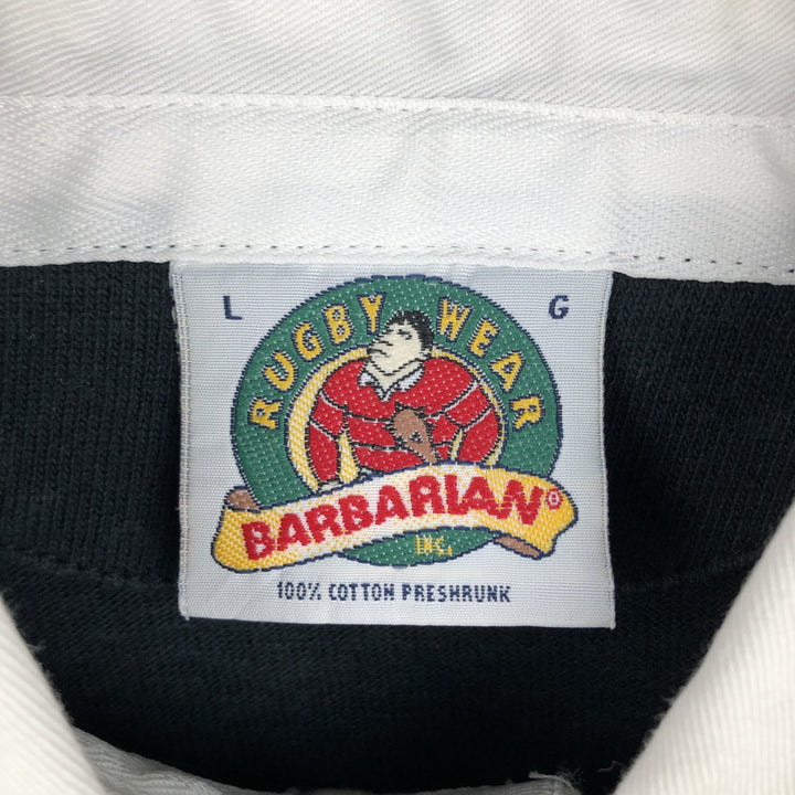90s-00'S Barbarian Rugby Wear Short-Sleeve Rugby Shirt, Made in Canada, Men's Size L (Equivalent), Vintage cotton red type Vintage Second Hand