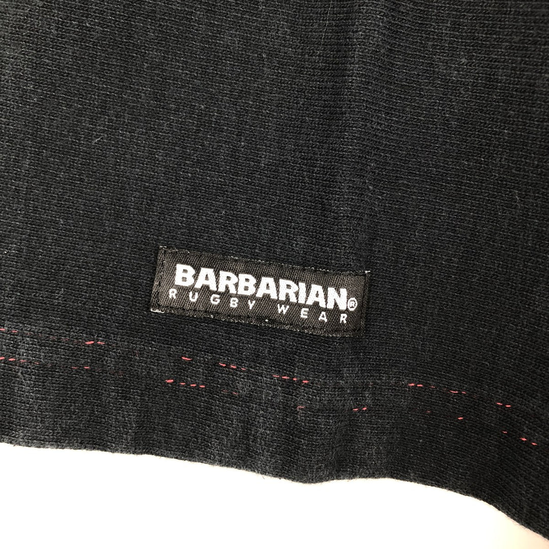 90s-00'S Barbarian Rugby Wear Short-Sleeve Rugby Shirt, Made in Canada, Men's Size L (Equivalent), Vintage cotton red type Vintage Second Hand