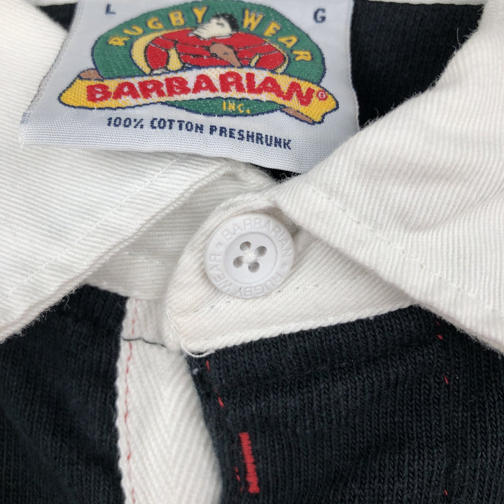 90s-00'S Barbarian Rugby Wear Short-Sleeve Rugby Shirt, Made in Canada, Men's Size L (Equivalent), Vintage cotton red type Vintage Second Hand