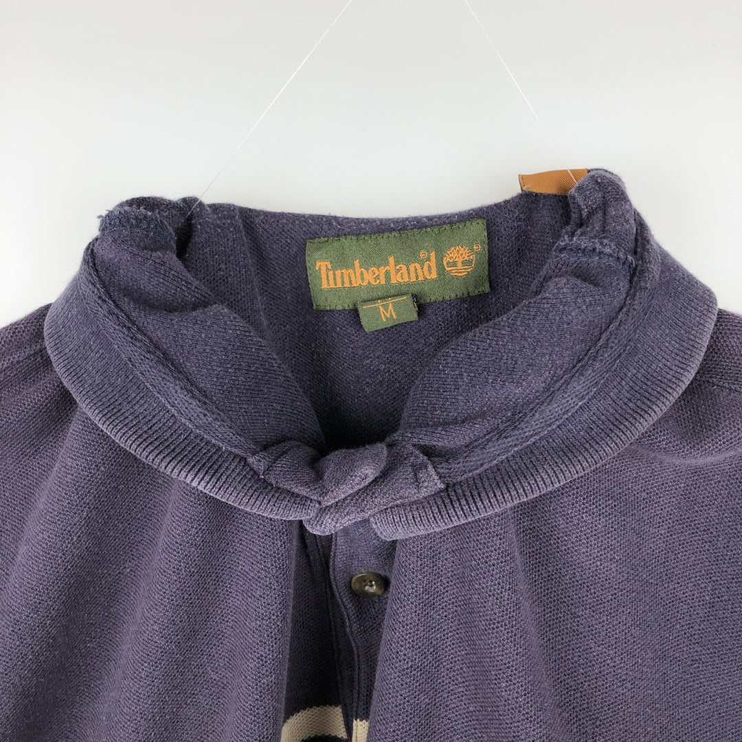 90s-00'S Timberland Striped Short-Sleeve Polo Shirt, Men's Size M (Equivalent), Vintage cotton navy blue type Vintage Second Hand