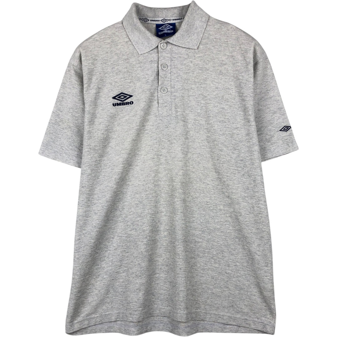 90'S Umbro Short-Sleeve Polo Shirt, Men's Size L (Equivalent), Vintage unclear gray type Vintage Second Hand