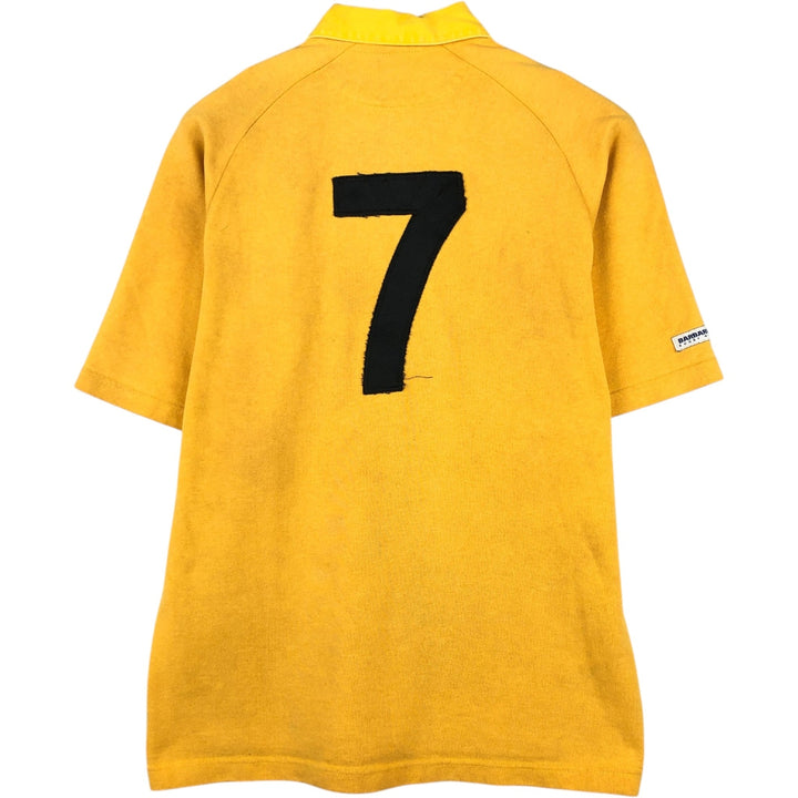 Barbarian Short-Sleeve Rugby Shirt, Made in Canada, Men's Size L (approx.) cotton yellow type Vintage Second Hand