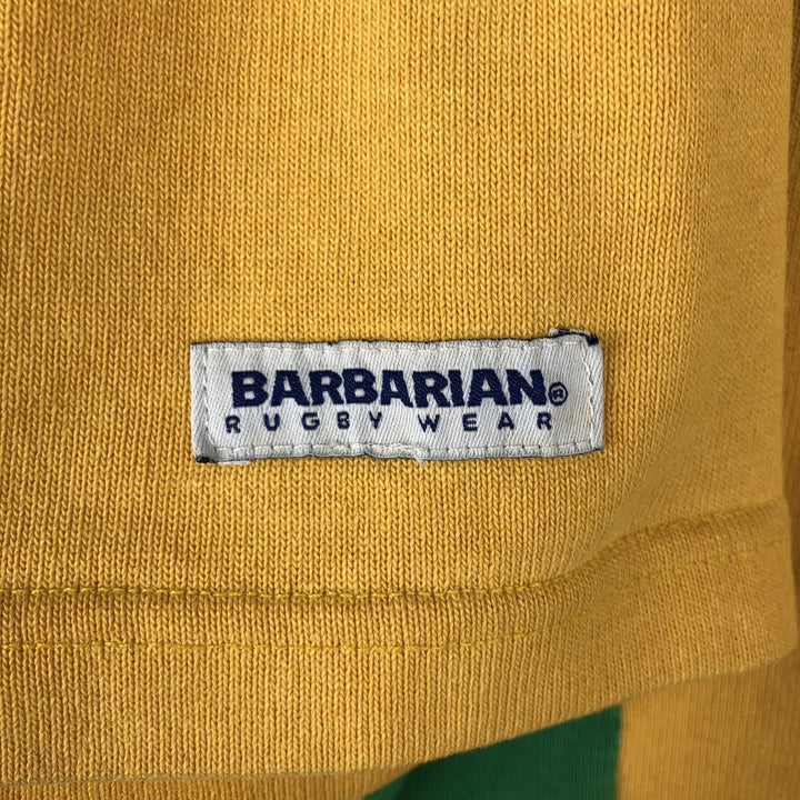 Barbarian Short-Sleeve Rugby Shirt, Made in Canada, Men's Size L (approx.) cotton yellow type Vintage Second Hand