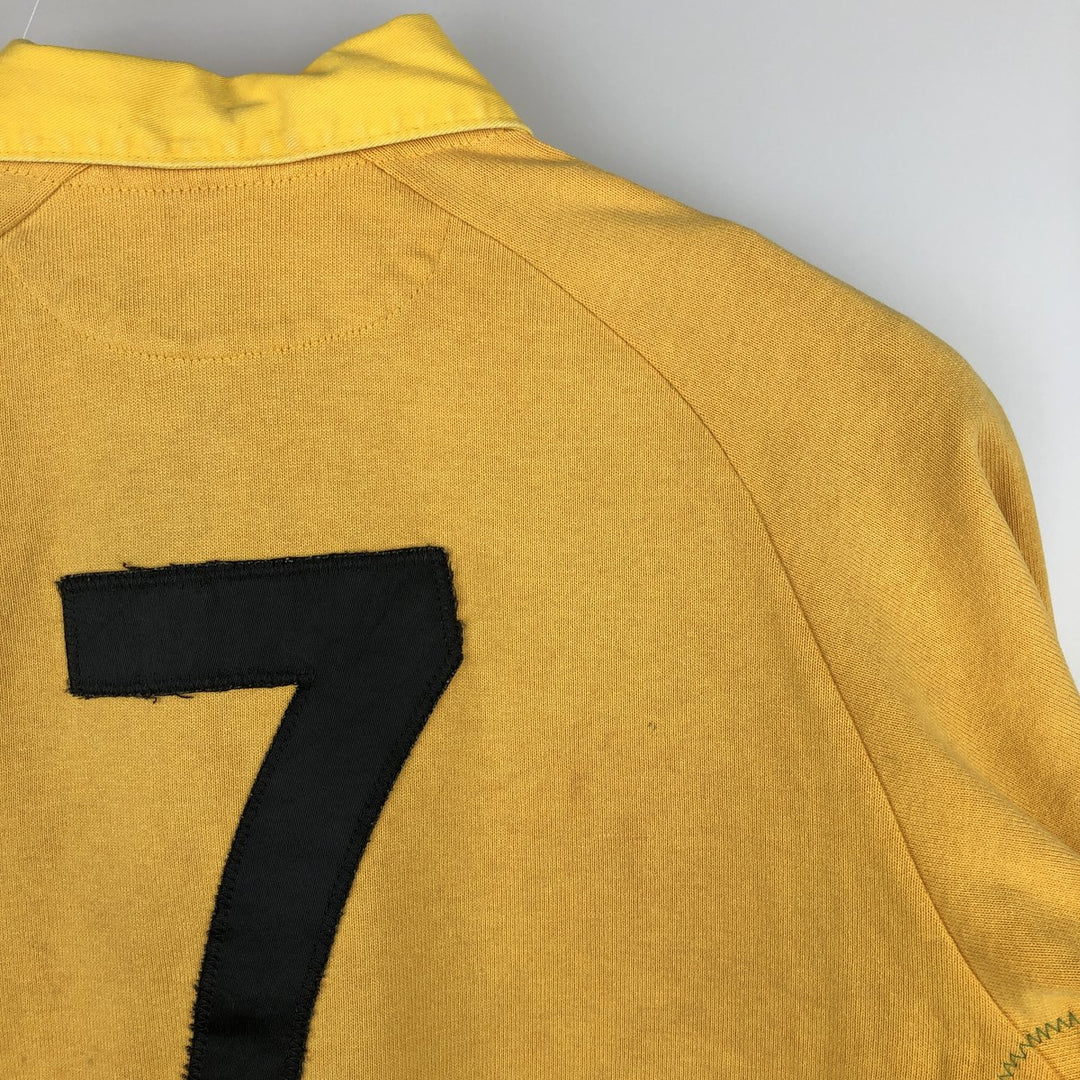 Barbarian Short-Sleeve Rugby Shirt, Made in Canada, Men's Size L (approx.) cotton yellow type Vintage Second Hand