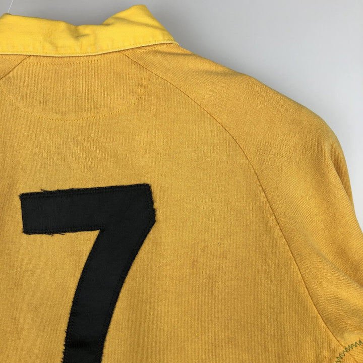 Barbarian Short-Sleeve Rugby Shirt, Made in Canada, Men's Size L (approx.) cotton yellow type Vintage Second Hand