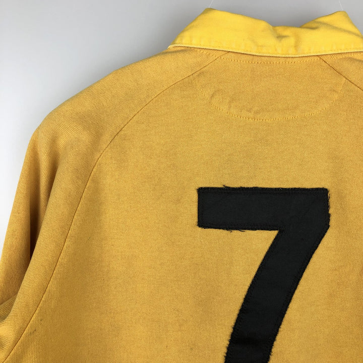 Barbarian Short-Sleeve Rugby Shirt, Made in Canada, Men's Size L (approx.) cotton yellow type Vintage Second Hand
