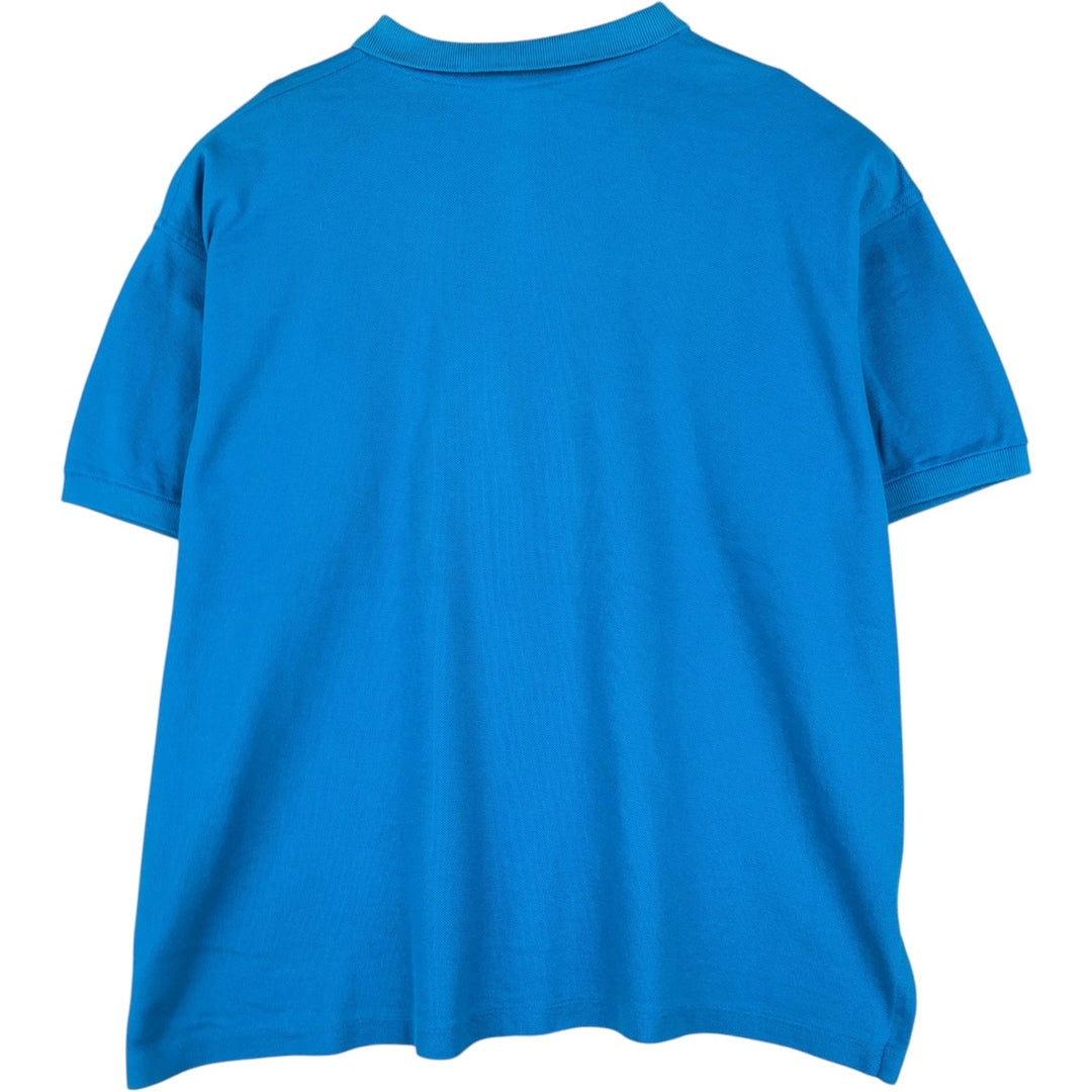 90'S LL Bean Short-Sleeve Polo Shirt, Made in USA, Vintage cotton blue type Vintage Second Hand