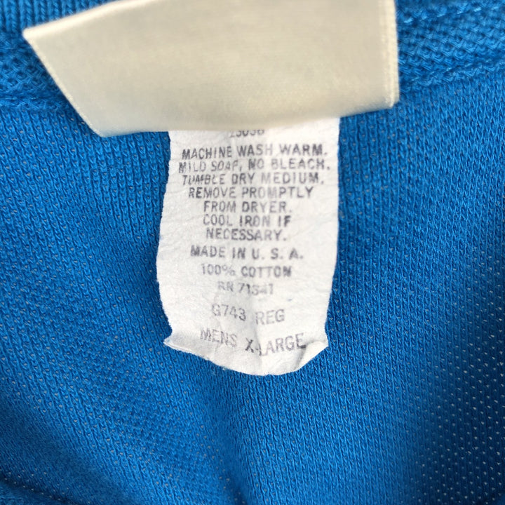 90'S LL Bean Short-Sleeve Polo Shirt, Made in USA, Vintage cotton blue type Vintage Second Hand