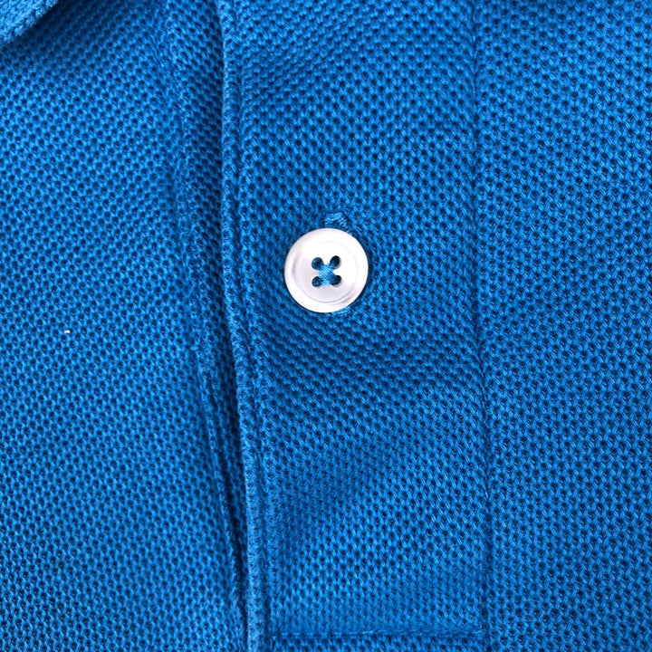 90'S LL Bean Short-Sleeve Polo Shirt, Made in USA, Vintage cotton blue type Vintage Second Hand