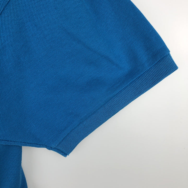 90'S LL Bean Short-Sleeve Polo Shirt, Made in USA, Vintage cotton blue type Vintage Second Hand