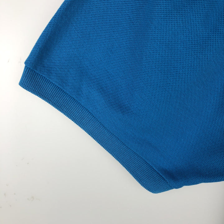 90'S LL Bean Short-Sleeve Polo Shirt, Made in USA, Vintage cotton blue type Vintage Second Hand