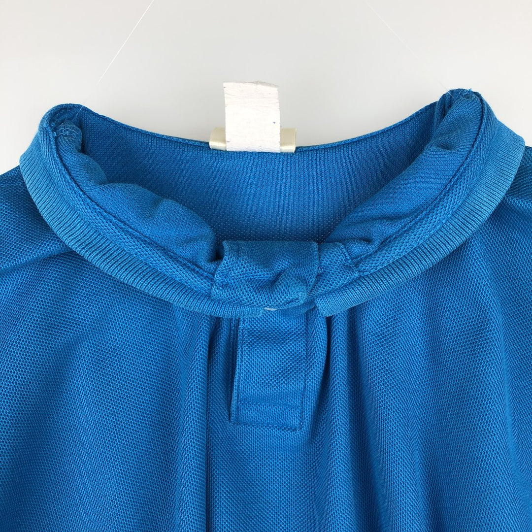 90'S LL Bean Short-Sleeve Polo Shirt, Made in USA, Vintage cotton blue type Vintage Second Hand