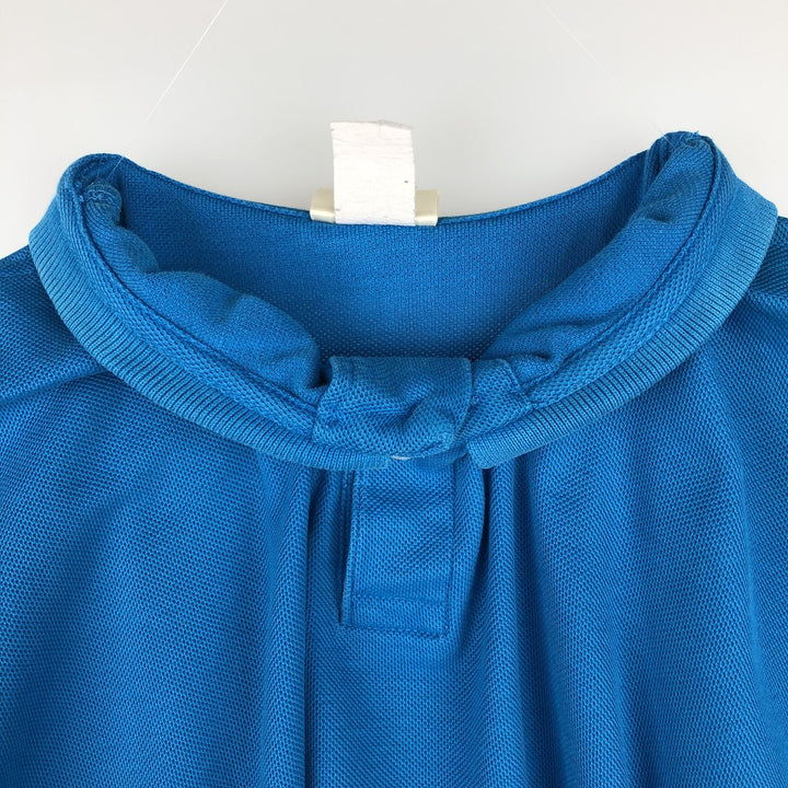 90'S LL Bean Short-Sleeve Polo Shirt, Made in USA, Vintage cotton blue type Vintage Second Hand