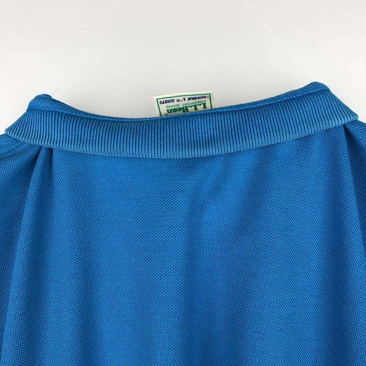 90'S LL Bean Short-Sleeve Polo Shirt, Made in USA, Vintage cotton blue type Vintage Second Hand