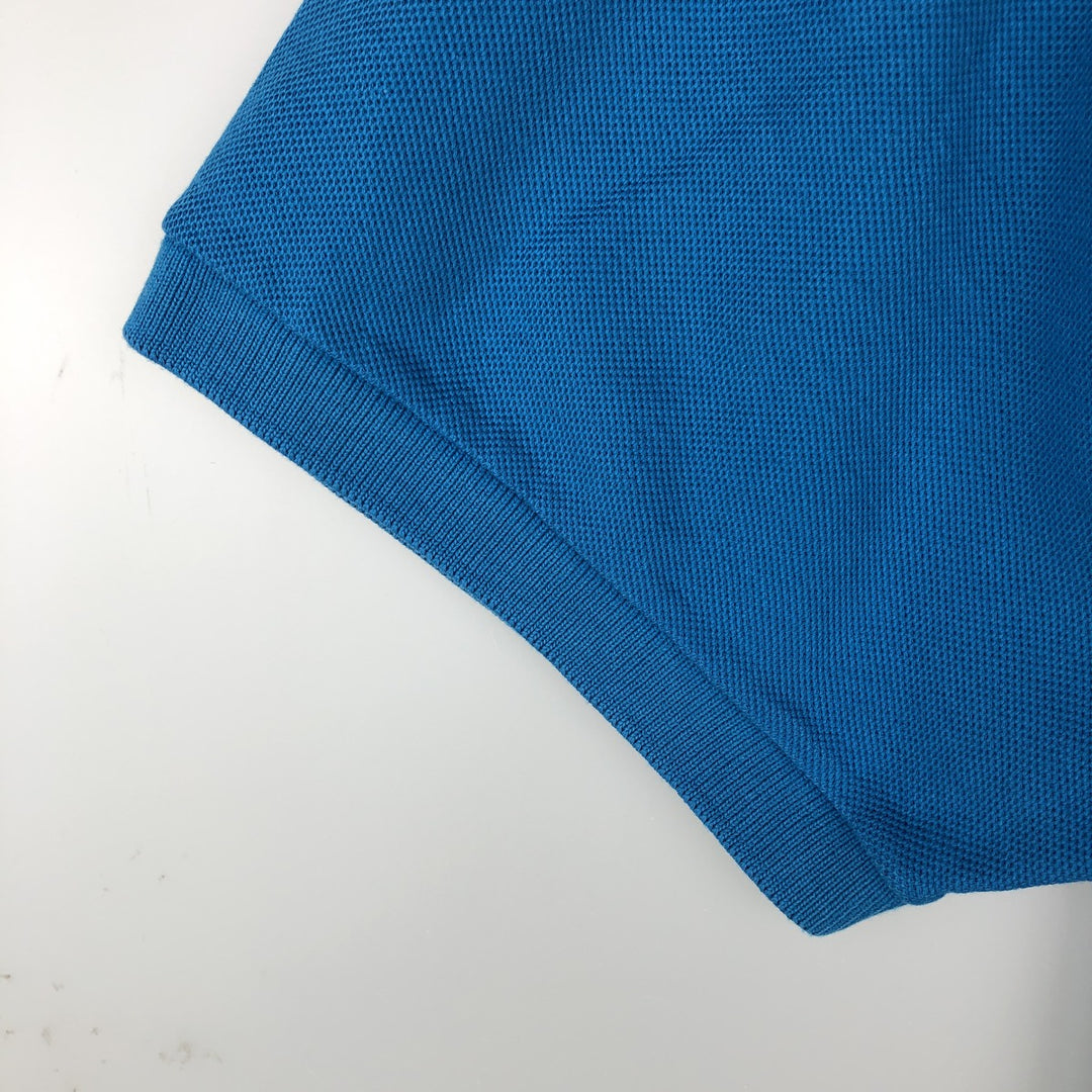 90'S LL Bean Short-Sleeve Polo Shirt, Made in USA, Vintage cotton blue type Vintage Second Hand