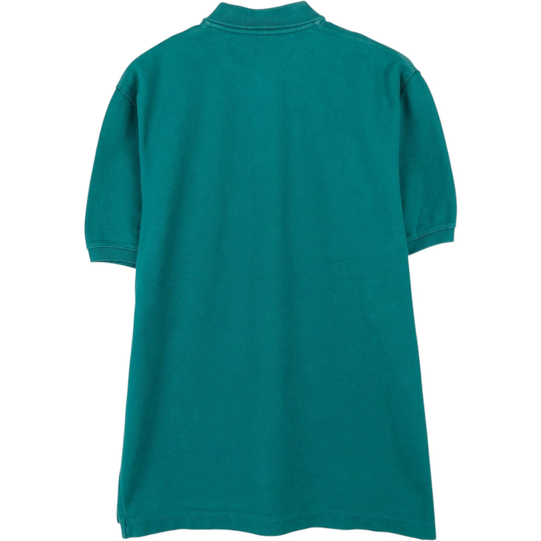 80s-90'S Eddie Bauer short-sleeved polo shirt, men's size M equivalent, vintage. cotton Green type dark green Vintage Second Hand